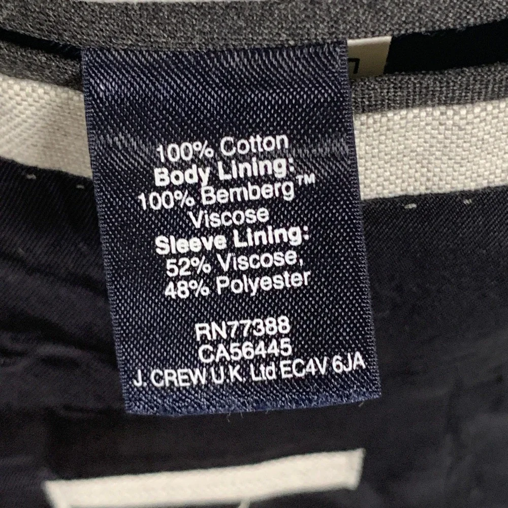 J.Crew Ludlow Blazer Mens 42R Gray Italian Cotton Wedding Sport Coat